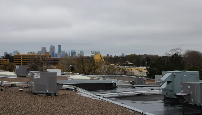 a roof featuring HVAC equipment 