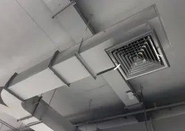 A commercial duct on the ceiling